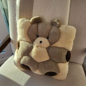 Cute warm fuzzy rare vintage teddy mini pillow